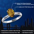 thumbnail image 2 of Gem Stone King PLAT-900 Platinum Whiskey Quartz Engagement Ring for Women | 1.00 Cttw | Oval 8X6MM | Gemstone Birthstone | Size 6, 2 of 6