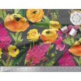 thumbnail image 2 of Soimoi Gray Poly Georgette Fabric Leaves & Floral Decor Fabric Printed BTY 42 Inch Wide, 2 of 3