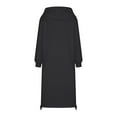 thumbnail image 5 of BiZtdJrK Womens Fashion Hooded Maxi Dress Drawstring Hollow Hem Long Sleeve Sweatshirt Dresses Solid Casual Fall Hoodie Sweatshirts with Kangaroo Pocket Black S, 5 of 7