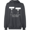 thumbnail image 2 of OXI Hoodie Sweatshirt - It's All Fun And Games, Basic Casual Hoodie for Men's and Women Fleece Hoodie Long Sleeve - Charcoal 2X-Large, 2 of 3