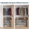 thumbnail image 4 of Sindcom 3 Tier Expandable Metal Shoe Rack with Hook, Shoe Organizer for Entryway Closet, Black, 4 of 7
