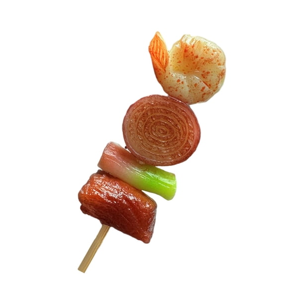 Mini barbacoa, Kebabs, juego de comida, barbacoa de aprendizaje, juguetes de cocina, comida de barbacoa en miniatura para niños, regalos de vacaciones Carne De Cebolleta