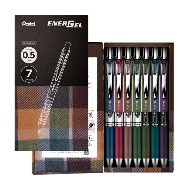 Set de 7 bolígrafos de gel Pentel BLN75-L7 0,5 mm