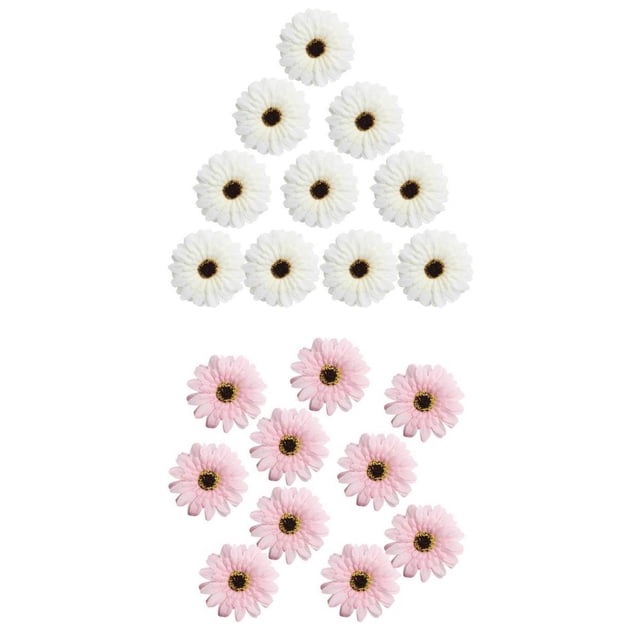 20 Piezas de Cabezas de Flores de Margaritas Gerbera Artificiales para Bricolaje