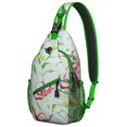 thumbnail image 1 of Tropical Botanical Sling Backpack for Travel, Hawaiian Floral Jungle Leaves Pattern, Palm Leaf Exotic Design, Lightweight Summer Beach Bag, 1 of 6
