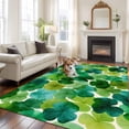 thumbnail image 2 of Large Area Rugs for Living Room Bedroom, St. Patrick's Day 6'x9' Rug Washable Carpet Runner Indoor Outdoor, Green Lucky Shamrocks Spring Plants Non Slip Floor Mats Rug for Kitchen, Playroom, 2 of 8