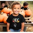 thumbnail image 2 of Olive Loves Apple 3rd Birthday Rocket Astronaut Themed T-Shirts with Moon Balloon and Planets for Boys and Girls Black Shirt 5-6, 2 of 6