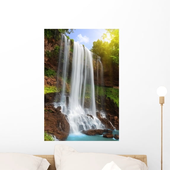 Waterfall Wall Mural by Wallmonkeys Peel and Stick Graphic (24 in H x 16 in W) WM49113