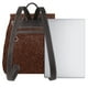 thumbnail image 3 of Disketp Dark Brown Glitter Mochila de Cuero para Mujer, Bolso de Espalda Antirrobo con Estilo para Viaje, Trabajo y Uso Diario, 3 of 4