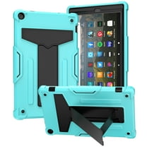 Dteck for Amazon Kindle Fire HD 10 inch Tablet Case 9th Generation 2019 Release 7th Generation 2017 Release with Kickstand, Heavy Duty Hybrid Rugged Shockproof Case, Mint Black