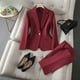 thumbnail image 3 of Pantalones de traje profesional de manga larga para mujer, traje formal, ropa de trabajo para entrevistas y ventas, 3 of 5