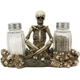thumbnail image 3 of Ebros Meditating Skeleton On Graveyard Of Skulls Salt & Pepper Shakers Holder, 3 of 10