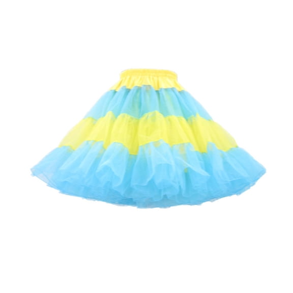 Ailaofu Tutu Skirts for Women Adult Elastic Tulle Tutu Skirt with Sequin Stars Retro 80's Bubble Skirt