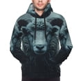 thumbnail image 2 of Bingfone Moody Ram Portrait Men's Drawstring Hoodie Long Sleeve Pocket Sweatshirts-Small, 2 of 6