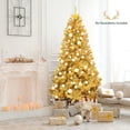 thumbnail image 4 of Patiojoy 7.5FT Artificial Tinsel Christmas Tree Hinged Decoration Tree Champagne Gold, 4 of 10