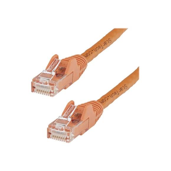 StarTech.com 25ft CAT6 Ethernet Cable, 10 Gigabit Snagless RJ45 650MHz 100W PoE Patch Cord, CAT 6 10GbE UTP Network Cable w/Strain Relief, Orange, Fluke Tested/Wiring is UL Certified/TIA - Category 6 - 24AWG (N6PATCH25OR) - Patch cable - RJ-45 (M) to RJ-45 (M) - 25 ft - UTP - CAT 6 - molded, snagless - orange - for P/N: USB2001EXT2P, USB2001EXT2PNA, USB2001EXTV, USB2004EXTV, USB2G4LEXT2NA, USB3004EXT2