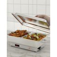 thumbnail image 3 of Electric Chafing Dish,Food Warmer and Servers, 2 x 4.5QT Rectangular Half-Size Stainless Steel Chafing Dish Set with Temperature Control Display for Parties, Catering, Festivals, 3 of 7