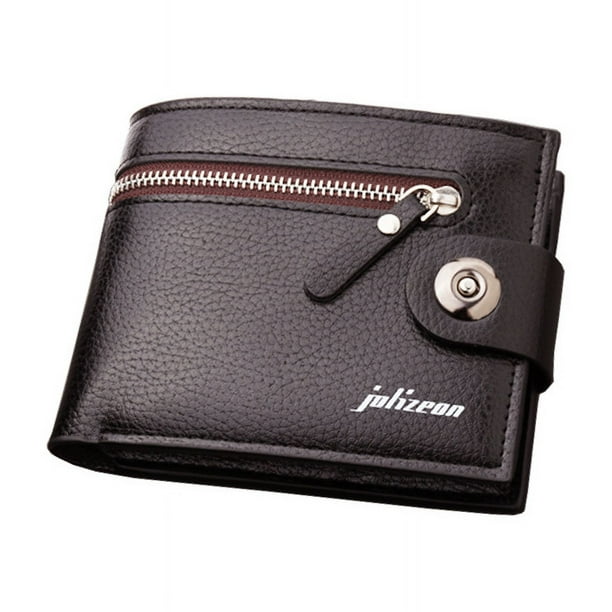 Cartera con hebilla magnética para hombre, billetera corta con cremallera,  monedero, billetera plegable para hombre, tarjetero para múltiples