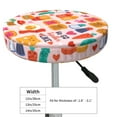 thumbnail image 2 of Cute Food Egg Bread Fries Round Bar Stool Seat Covers, Elastic Round Chair Cover Stool Seat Slipcover Bar Stool Cushions Round Pad for 12-14 inch, 2 of 5