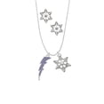 thumbnail image 2 of Delight Jewelry Silvertone Large Blue Crystal Lightning Bolt Silver tone Snowflake Charm Necklace and Stud Earrings, 2 of 4