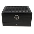 thumbnail image 4 of Organizador De Caja De Joyería De Moda Caja De Joyería De 2 Capas Para De Collar De De Pendiente - Caja De Almacenamiento de material cuero De P Negro Salvador Caja de almacenamiento de joyas, 4 of 10