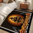 thumbnail image 4 of Area Rug for Living Room, Happy Halloween Non-Slip Indoor Large Carpet for Bedroom/Dining Room, Orange Scary Black Castle Skull Birds Washable Low-Profile Rectangle Floor Runner Rugs - 4 x 6 Ft, 4 of 8