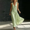 thumbnail image 5 of Snorda Women's Striped Dress Summer Round Neck Sleeveless Striped Solid Color Casual Dress Flowy Sundress Ideal for Daily Wear Beach Vacation & Party, 5 of 7