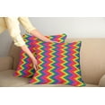 thumbnail image 2 of Ambesonne Geometric Throw Pillow Cover 2 Pack, Zig Zag Chevron Shape, 18", Multicolor, 2 of 5