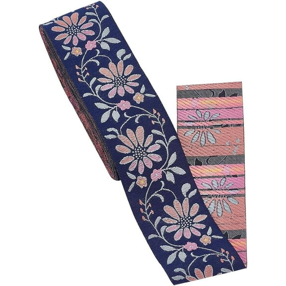 10 Yards Boho Jacquard Ribbon 2 Inch Floral Ribbon Embroideried Lace Trim for Boho Persian Sewing Clothing Crafting Home Decor Wedding Gift Wrapping Camera Bag Strap