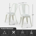 thumbnail image 2 of SOLEGGIATA Metal Dining Chairs Set of 6 Stackable Industrial Farmhouse Style Farmhouse Kitchen Cafe Indoor Outdoor Arctic White, 2 of 8