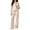 Beige women two piece lounge set a1, variant on BRELIL Women Two Piece Lounge Set Collared Long Sleeve Pullover Tops Wide Leg Pants Matching Casual Outfits Solid Loungewear Tracksuit Vacation Travel, Wine XL