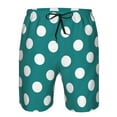 thumbnail image 3 of Vsdgher Teal And White Polka Dot Men's Beach Shorts, Surfing shorts, Swim trunks, Quick Dry Swim Trunks for Surfing Beach Fun -Medium, 3 of 6