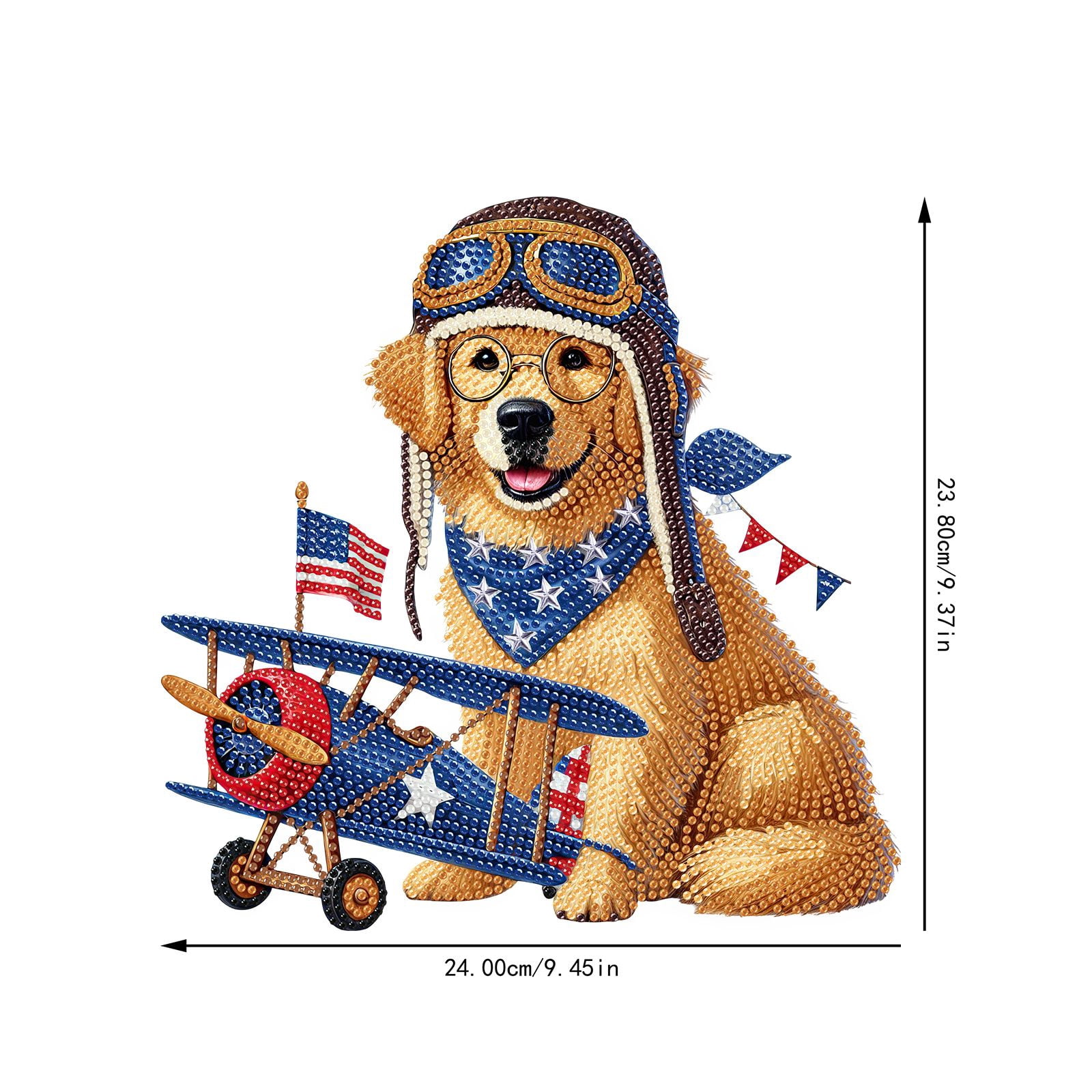 FLOPESN DIY Diamond Art Painting American Independence Day Creative，9.84*9.84in Animal Design,Add Festive Atmosphere Home Desktop Decorations