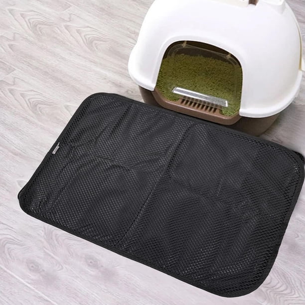 Estera para residuos de gatos, almohadilla para mascotas, estera para residuos de gatito de doble capa, suministros para mascotas, impermeable, menos , s S