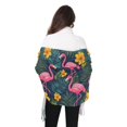thumbnail image 4 of FORMRS Womens Scarf Winter Soft Long Big Warm Shawls Wrap Tassel Scarves, Yellow Floral Flamingo, 4 of 9