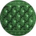 thumbnail image 1 of Ahgly Company Indoor Round Persian Emerald Green Traditional Area Rugs, 3' Round, 1 of 4