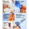 thumbnail image 4 of Mini Handheld Fan, 199 Speeds Rechargeable Portable Fan with Digital Display, USB Pocket Fan with Lanyard, Quiet Bladeless Cooling for Travel, Office, 4 of 12
