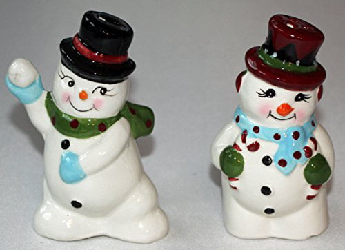 Snowman S'Mores Shakers 3" Christmas Winter Ceramic Salt & Pepper Gift 