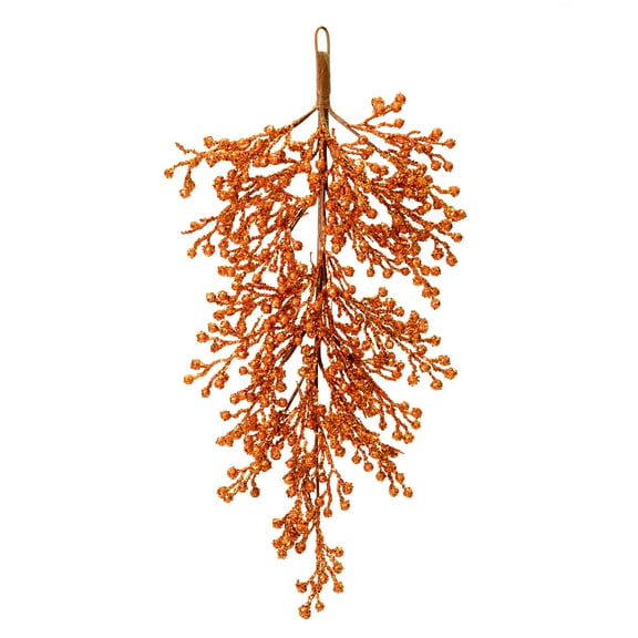 Vickerman 33" Copper Glitter Berry Artificial Christmas Door Swag, Unlit