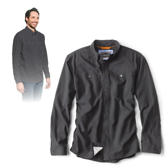Camisa Orvis Tech Chambray de manga larga, ligera para trabajo, UPF 40
