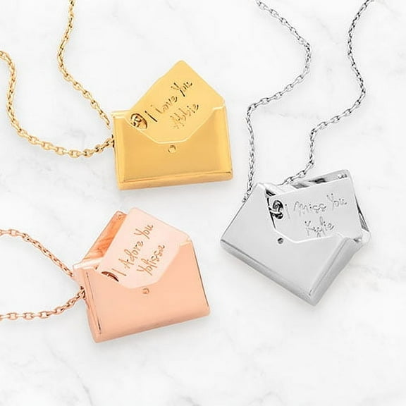 Personalized Planet Envelope with Engraved Message Inside Necklace ,Women's