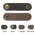thumbnail image 3 of Uxcell Leather Cord Organizer Cable Straps, 6Pcs 8x2cm Cable Leather Clips USB Earphone Cord Management, Dark Brown, 3 of 6