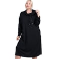 thumbnail image 2 of Pastel by Vivienne Women's Turtleneck Long Sleeve Dress Plus Size Black XX-Large, 2 of 4
