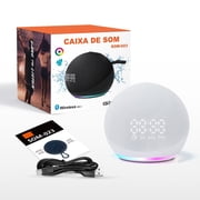 5th Gen Portable Smart Speaker with Clock & RGB Lights, Wireless Subwoofer Base, Surround Stereo Sound, Compatible with Desktop & TV