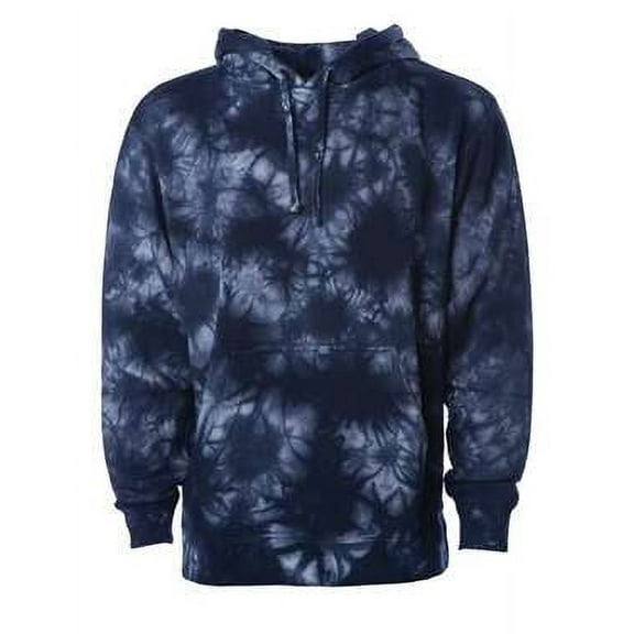 Independent Trading Co. Midweight Tie-Dyed Hooded Sweatshirt PRM4500TD Tie Dye Navy XS