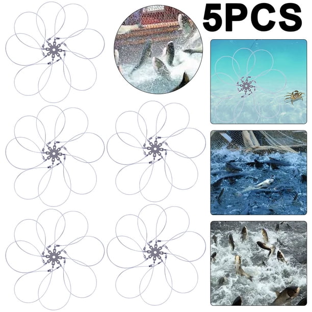 DQrwqpou Suministros Pesca Con Bucle para Atrapar Cangrejos Trampa Redonda para Cangrejos 5 Uds. (8 Bucles)