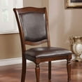 thumbnail image 3 of Traditional Espresso Leatherette Brown Cherry Solid wood Set of 2pc Dining Chairs Side Chairs Upholstered Seat Dining Room, 3 of 9