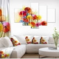 thumbnail image 1 of Colorful Gerbera Flowers Watercolor - Large Floral Canvas Artwork, 1 of 4