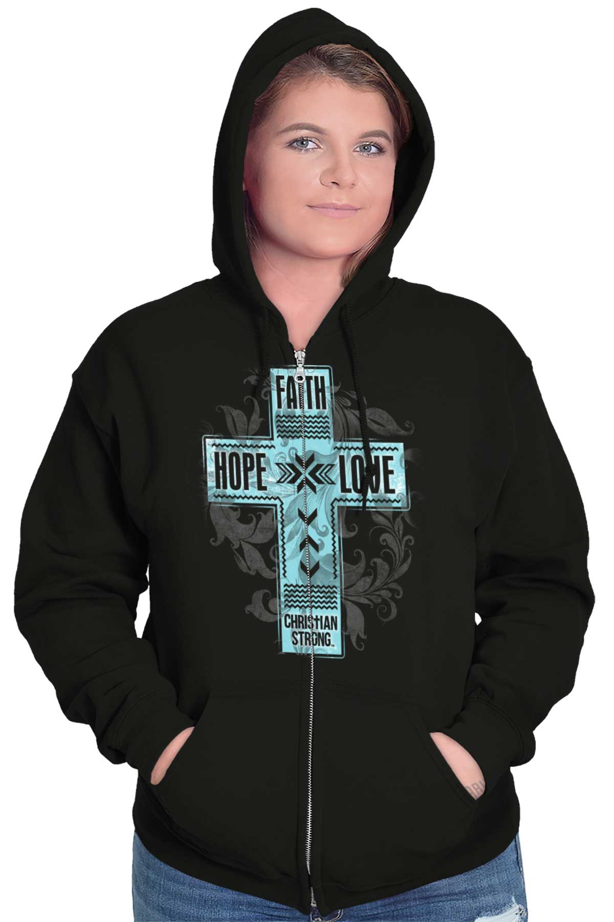 Jesus Womens Zipper Hoodies Sweat Shirts Faith Hope Love Christian  Religious - Walmart.com