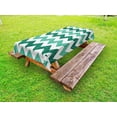 thumbnail image 1 of Modern Outdoor Tablecloth, Pastel Chevrons Peru Zigzag Lines in Green Toned Geometric Contemporary, Decorative Washable Fabric Picnic Table Cloth, 58 X 84 Inches,Dark Green Mint Green, by Ambesonne, 1 of 2